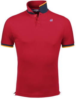 K-WAY Vincent Contrast Stretch Polo Shirt K-Way , Red , Heren