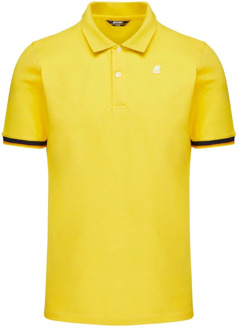 K-WAY Vincent Logo Siliconen Polo - Modern Design, Regular Fit K-Way , Yellow , Heren - 2Xl,Xl,L,M,S,3Xl