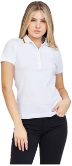 K-WAY Witte Stretch Katoenen Polo Shirt K-Way , White , Dames - Xl,L,M,Xs