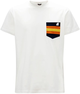 K-WAY Zakband Crewneck T-shirt K-Way , White , Heren - 2Xl,Xl,L