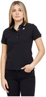 K-WAY Zwart Poloshirt - Jeannine Collectie K-Way , Black , Dames - Xl,L,M,S,Xs