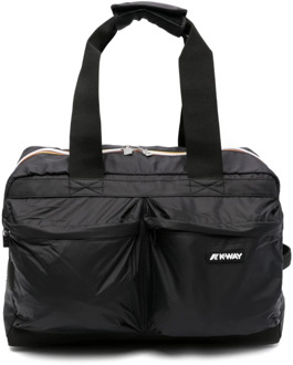 K-WAY Zwarte Koffer met Appliqué Logo K-Way , Black , Heren - ONE Size