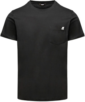 K-WAY Zwarte stijlvolle T-shirt voor heren K-Way , Black , Heren - 2Xl,Xl,L,M