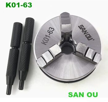 K01-63 63Mm 3-Klauwplaat 2.5 Inch Koppeling, Handleiding Chuck Schroefdraad Fou Mini Draaibank Houtbewerking, machine Tool Accessoires