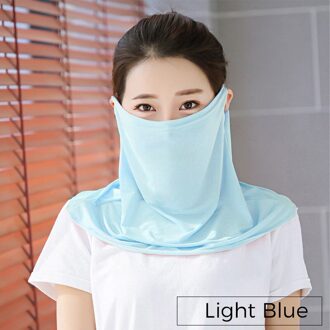 K21 Ijs Zijde Masker Voor Vrouwen Zomer Outdoor Fietsen Vrouw Sjaal Maskers Ademend Kraag Gezicht-Mount Zonnebrandcrème Ademend cool K21-LightBlue