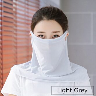 K21 Ijs Zijde Masker Voor Vrouwen Zomer Outdoor Fietsen Vrouw Sjaal Maskers Ademend Kraag Gezicht-Mount Zonnebrandcrème Ademend cool K21-LightGrey