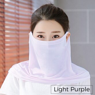 K21 Ijs Zijde Masker Voor Vrouwen Zomer Outdoor Fietsen Vrouw Sjaal Maskers Ademend Kraag Gezicht-Mount Zonnebrandcrème Ademend cool K21-LightPurple