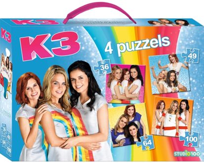 K3 4-in-1 puzzelkoffer - 36 + 49 + 64 + 100 stukjes