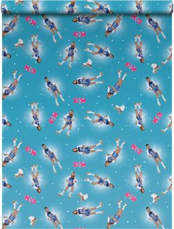 K3 meisjes blauw 100 x 70 cm 2 vellen