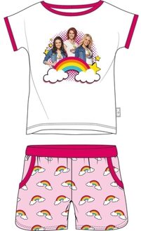 K3 shortama regenboog meisjes wit/roze maat 98/104