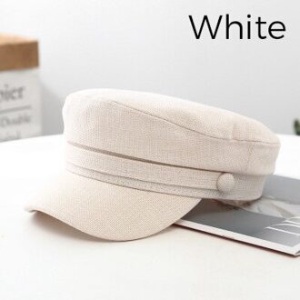 K36 Baretten Voor Vrouwen Lente Zomer Zonnehoed Netto Rode Baret Vrouwelijke Marine Hoed Modieuze Toevallige Achthoekige Retro Hoeden Piekte cap K36-wit