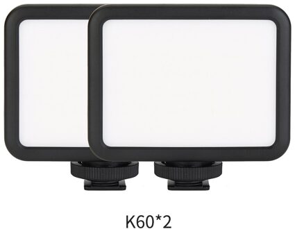 K60 5500K 6W Led Video Light Mini Vul Licht Oplaadbare Fotografische Verlichting Voor Live Vlog Blogger Smartphone Dslr 2000Mah KIT 2