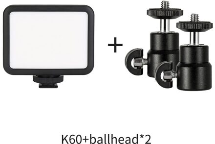 K60 5500K 6W Led Video Light Mini Vul Licht Oplaadbare Fotografische Verlichting Voor Live Vlog Blogger Smartphone Dslr 2000Mah KIT 4