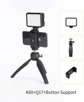 K60 5500K 6W Led Video Light Mini Vul Licht Oplaadbare Fotografische Verlichting Voor Live Vlog Blogger Smartphone Dslr 2000Mah KIT 5
