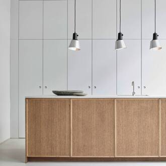 K831 hanglamp, aluminium naturel natuurlijk aluminium, zwart