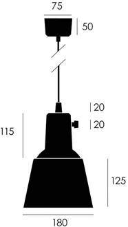 K831 hanglamp, antraciet geëmailleerd antraciet geëmailleerd, wit, zwart