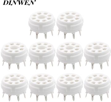 K8A PCB Mount 8 Pin Octal Ceramic Tube Sockets For 6P3P 6SN7 6N8P 6N9P 5Z3P 5Z4P 6550 KT88 Vintage Hifi Audio Tube AMP DIY 10PCS GZC8Y-2