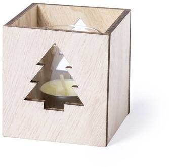 Kaars in houten Kistje