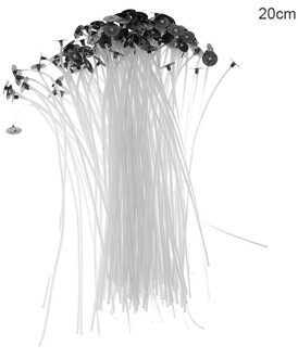 Kaars Lont 100Pcs Metalen Kaars Lont Ondersteuning Stuk Vaste Beugel Katoenen Draad Vlamloze Katoenen Lont Verjaardagsfeestje Maken Set 20cm