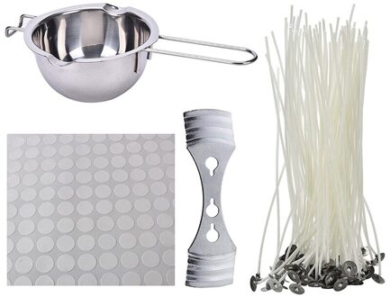 Kaars Maken Kit Diy Kaarsen Craft Tools Omvat Dubbele Boiler Pot 100 Pack Prewaxed Kaars Wieken 100 Pack Lont Stickers stippen