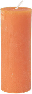 Kaars rustiek - oranje - ø7x18 cm