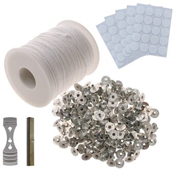 Kaars Wieken 200 Voet Spool Braid Metalen Centrering Apparaat Stickers Pre Waxed Non-Rook Bijenwas Wieken Voor Kaarsen Maken diy