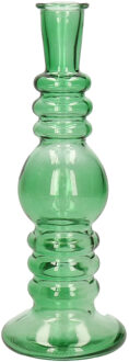 Kaarsen kandelaar Florence - groen glas - helder - D8,5 x H23 cm