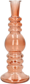 Kaarsen kandelaar Florence - zacht oranje glas - helder - D8,5 x H23 cm