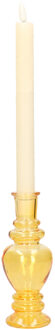 Kaarsen kandelaar Venice - gekleurd glas - helder okergeel - D5,7 x H15 cm