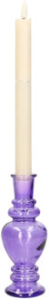Kaarsen kandelaar Venice - gekleurd glas - helder paars - D5,7 x H15 cm