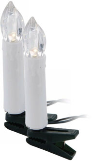 Kaarsen verlichting lichtsnoer - 2x - warm - wit - binnen - 50 lampjes - 12 meter