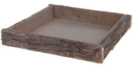 Kaarsenbord/plateau boomstam Berkenhout 30 cm vierkant