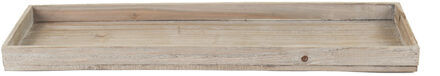 Kaarsenbord/plateau - rechthoekig - hout - naturel - 60 x 20 cm - Kaarsenonderzetter