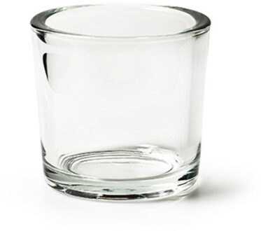 Kaarsenhouder - Waxinelichtjeshouder - transparant - glas - 12 cm