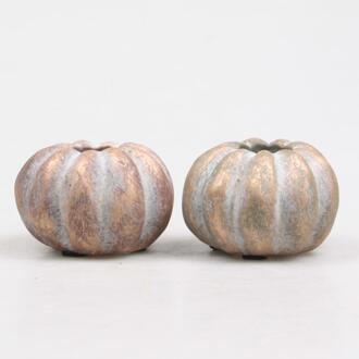 Kaarsenstandaard pompoen 7,5x7,5x5cm goud