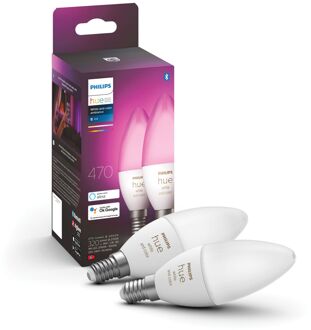 KAARSLAMP E14 2-pack WIT EN GEKLEURD LICHT