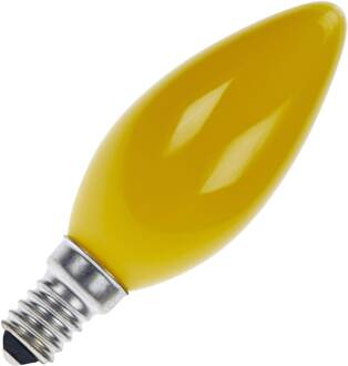 Kaarslamp geel 25W kleine fitting E14