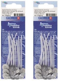 Kaarslonten 8 cm kaarsen maken - 24x - Waxlontjes/kaarslontjes - Lonten/lontjes