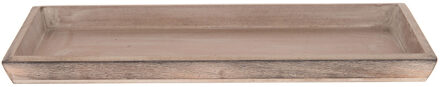 Kaarsplateau/dienblad hout rechthoekig 39 x 15 cm