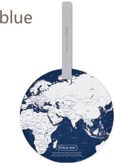 Kaart Bagage Tag Vrouwen Reizen Accessoires Silicagel Koffer ID Adres Holder Bagage Boarding Tag Draagbare Label blauw