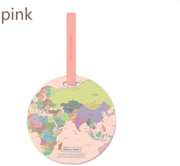 Kaart Bagage Tag Vrouwen Reizen Accessoires Silicagel Koffer ID Adres Holder Bagage Boarding Tag Draagbare Label roze