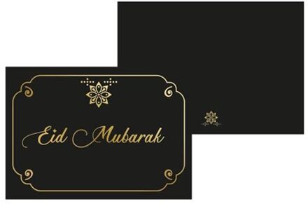 Kaart Eid Mubarak - Zwart/Goud Zwart, Goud - Brons
