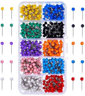 Kaart Kopspijkers Push Pins Plastic Kop Met Stalen Punt, 4Mm, 500 Stuks