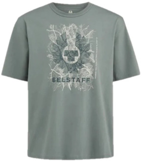 Kaart Mineral Green T-shirt Belstaff , Green , Heren - Xl,L,M,S