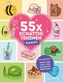 Kaartenset: 55x schattig tekenen - Leon Römer (ISBN: 9789062227891)