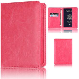 Kaarthouder Portemonnee Multifunctionele Tas Cover Op De Paspoorthouder Protector Wallet Visitekaartje Zachte Paspoort Cover O0518 #30 heet roze