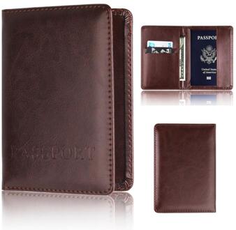 Kaarthouder Portemonnee Multifunctionele Tas Cover Op De Paspoorthouder Protector Wallet Visitekaartje Zachte Paspoort Cover O0518 #30 koffie