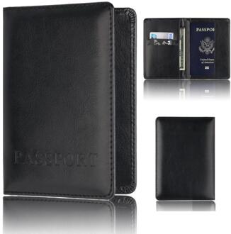 Kaarthouder Portemonnee Multifunctionele Tas Cover Op De Paspoorthouder Protector Wallet Visitekaartje Zachte Paspoort Cover O0518 #30 zwart