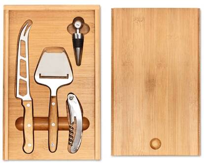 Kaas- Wijnset Bamboe