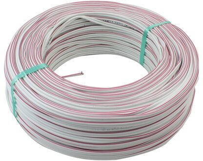 Kabel 2 X0.75 Cca Wit Gecodeerde Luidsprekerkabel (100MT) Powermaster